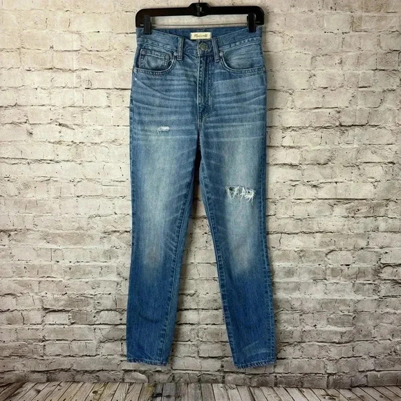 Madewell Women's Size 25 Rigid Skinny Jeans Distressed H5845 High Rise SOLD OUT - Picture 3 of 14